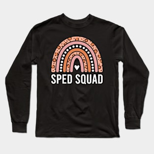 Sped Squad Leopard Rainbow Special Education Teacher Long Sleeve T-Shirt